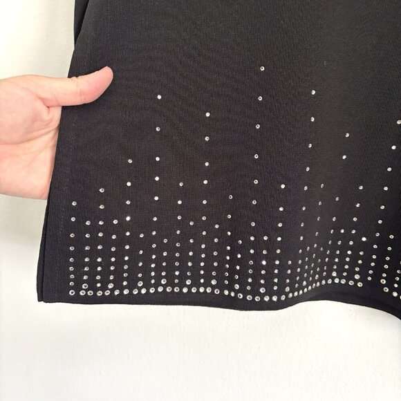 Exclusively Misook Black Long Sleeve Tunic Top Embellished Women’s Size Medium - Picture 4 of 8